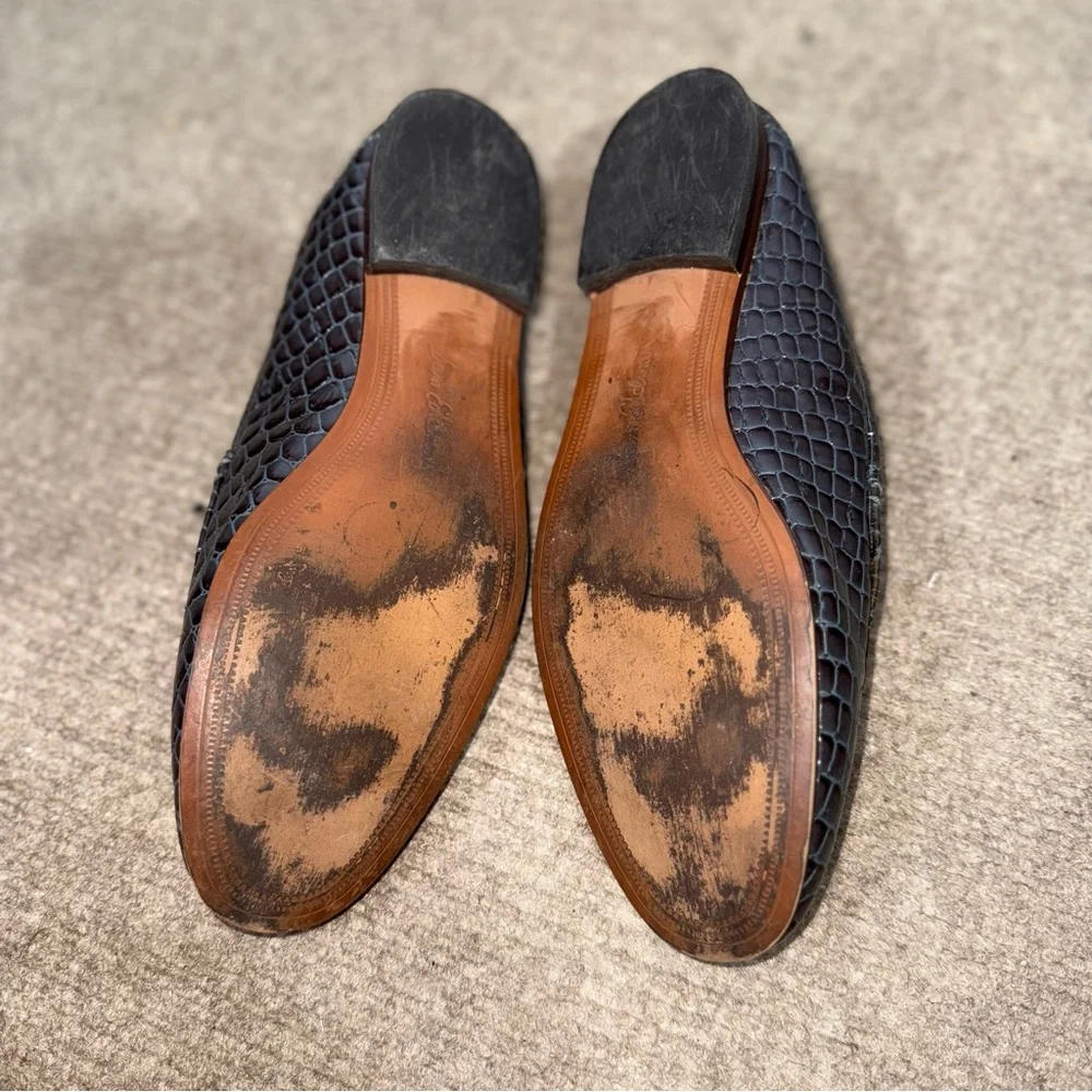 SAM EDELMAN Lorraine Loafer with Bit Hardware Croc‎ embossed size 8